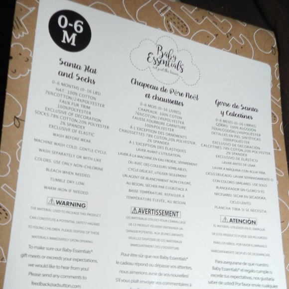 Santa "MY 1st CHRISTMAS" Santa Hat & Booties Gift set for Infant/Baby 0-6M NEW! - Picture 9 of 13